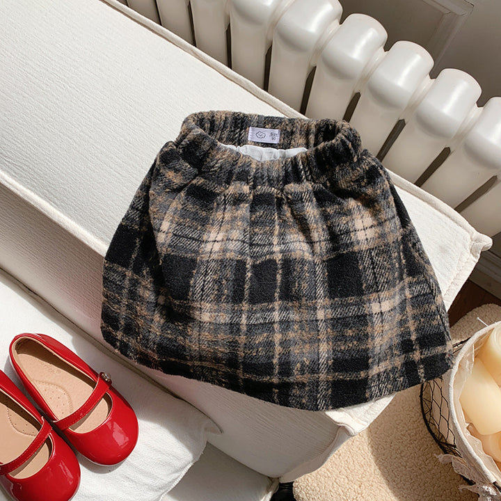 【90-150】チェック柄ミニスカート