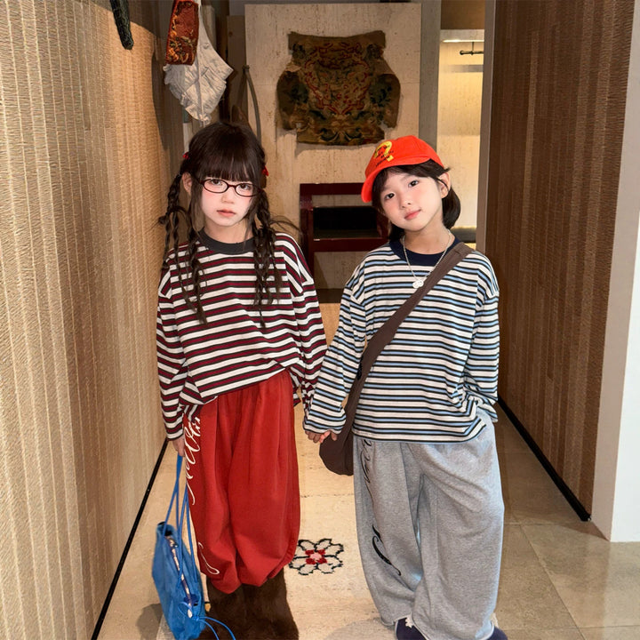 【90-150】マルチボーダー長袖Tシャツ