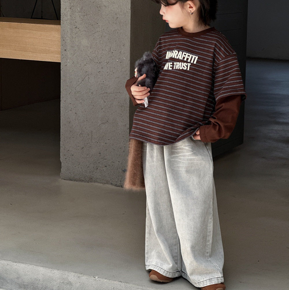 【90-150】ルーズワイドデニム