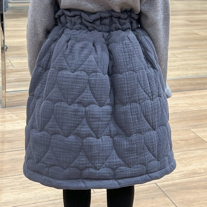 【90-140】ハート柄キルティングスカート