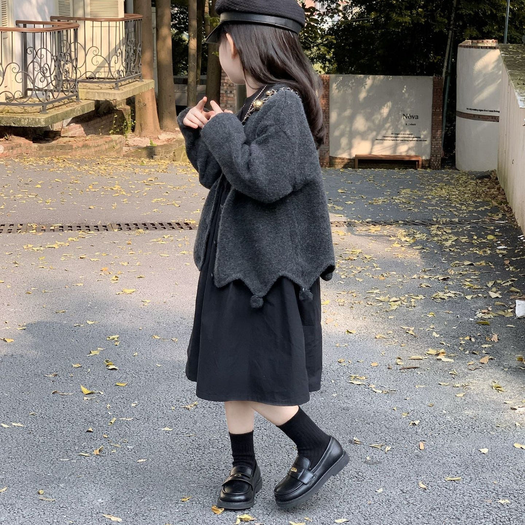 【90-140】デザイン切替シンプルワンピース