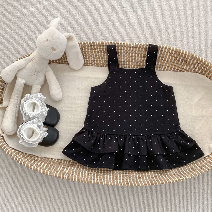 【73-120】ドット柄サロペットスカート