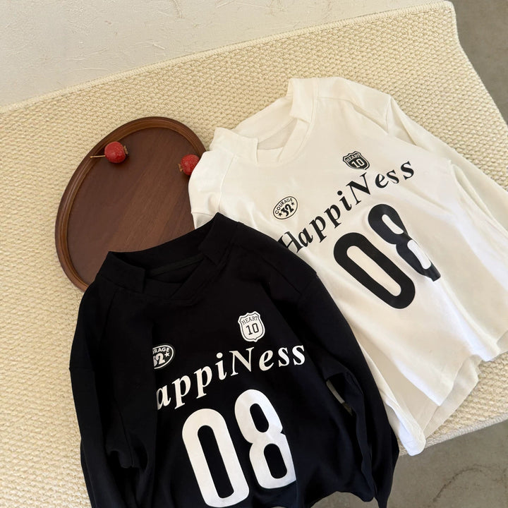 【100-150】オーバーサイズロゴ＆ナンバーデザインカットソー