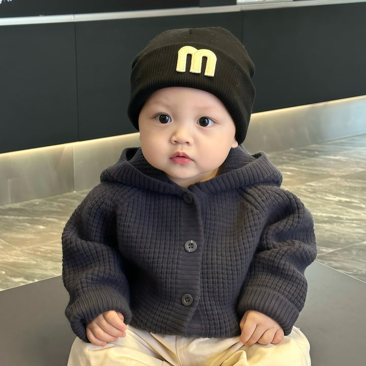 【73-110】フード付きニットカーディガン