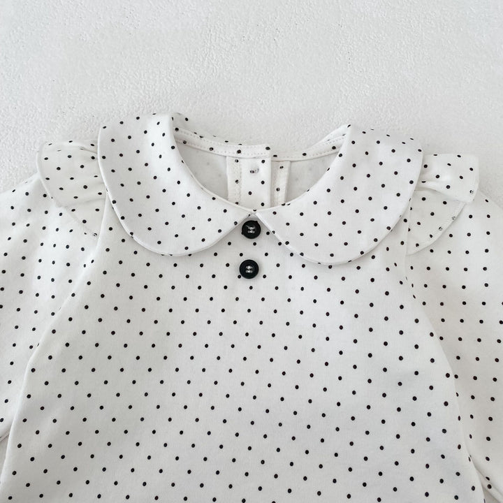 【73-110】フリルデザインドット柄セットアップ