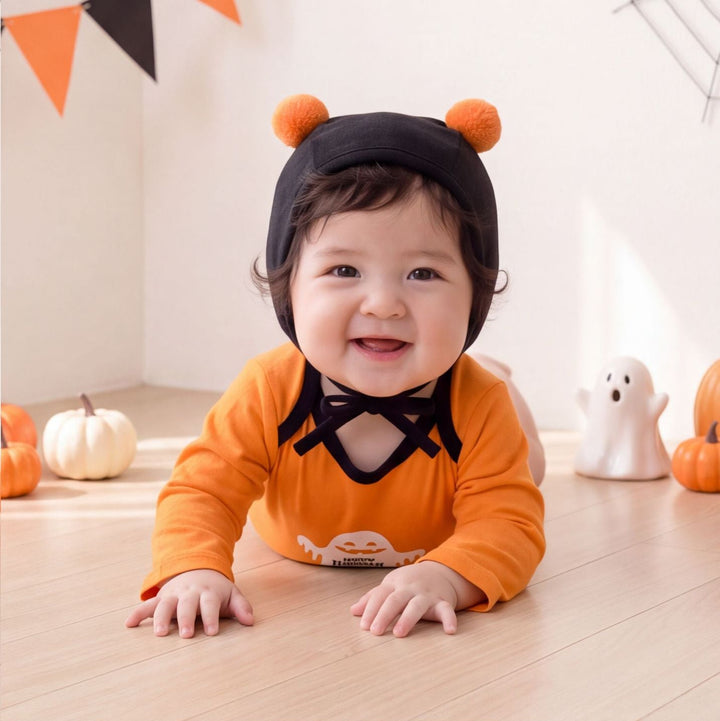 【73-90】ハロウィンデザイン長袖ロンパース