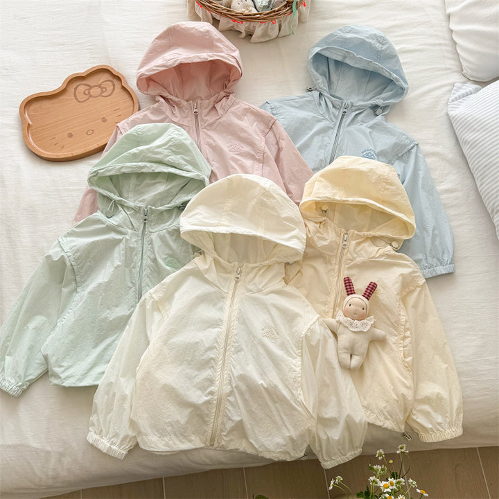 【90-140】フード付きシンプルウィンドブレーカー