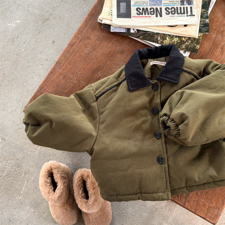 【80-130】バイカラー中綿ジャケット