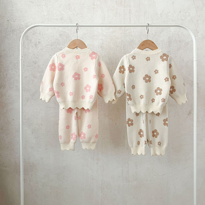 【73-100】スカラップヘム花柄セットアップ