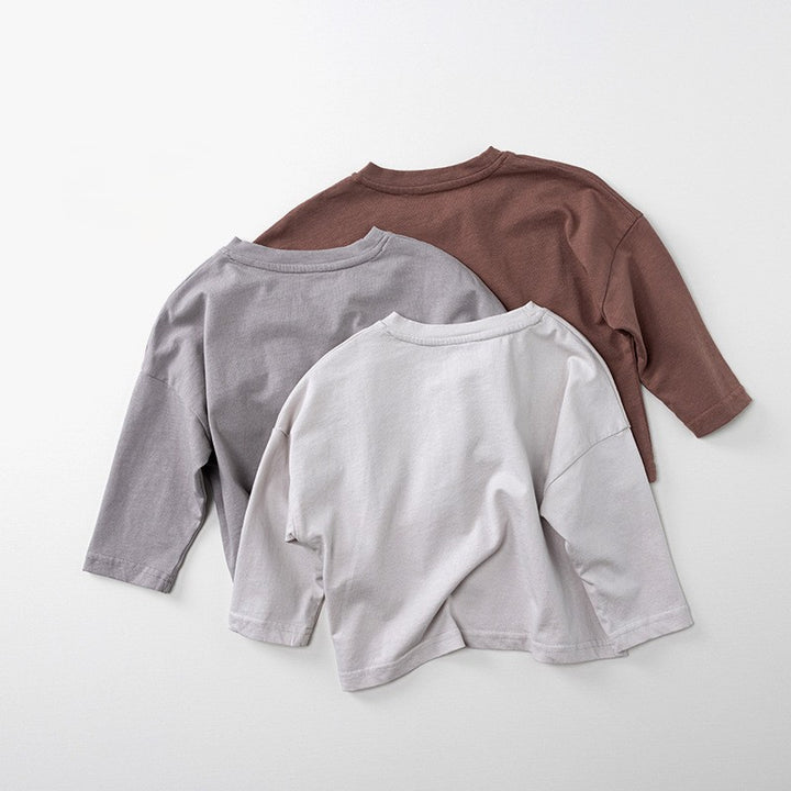 【80-130】ロゴデザイン長袖Tシャツ
