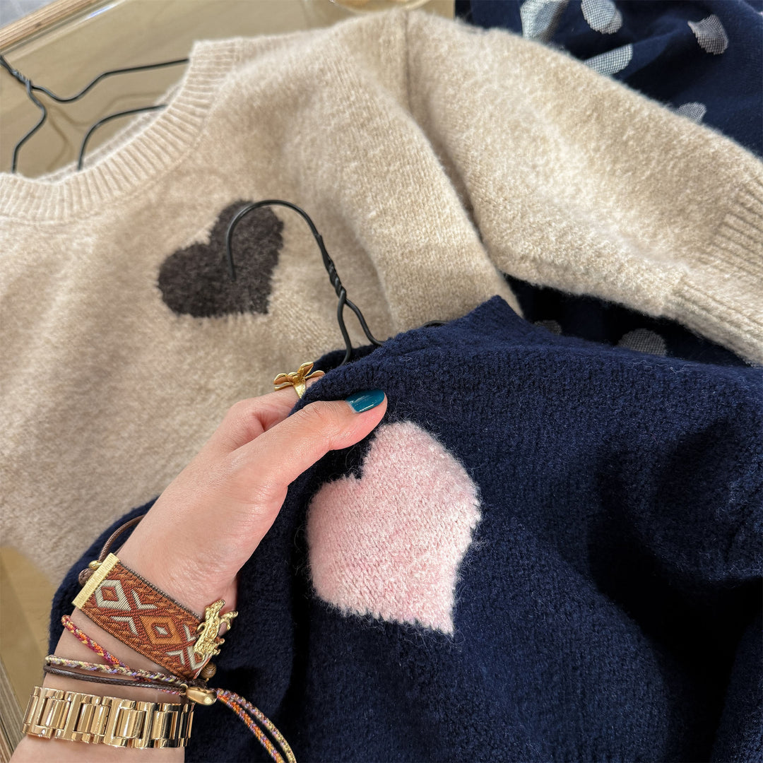 【80-130】フロントハートニットトップス