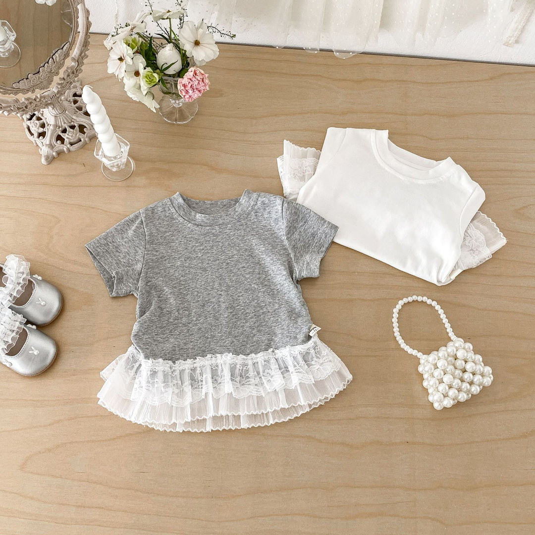 【73-110】レースティアードヘムTシャツ