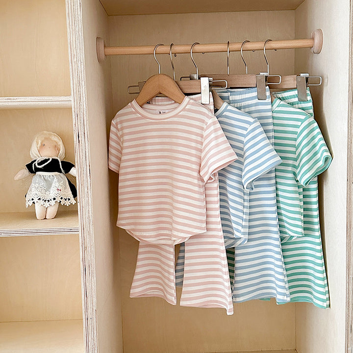 【90-140】ボーダー柄セットアップ