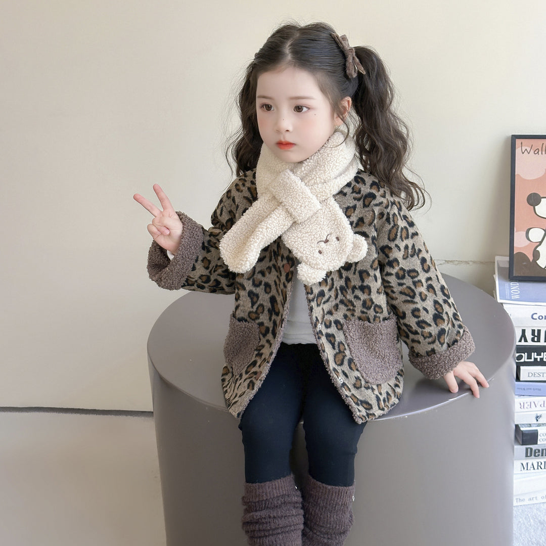 【90-140】裏ボアレオパード柄ジャケット