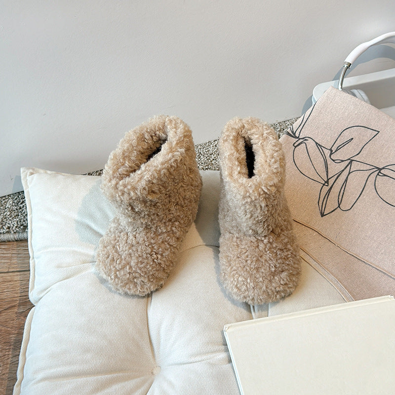 【13.5-20.0】ふわふわショートブーツ