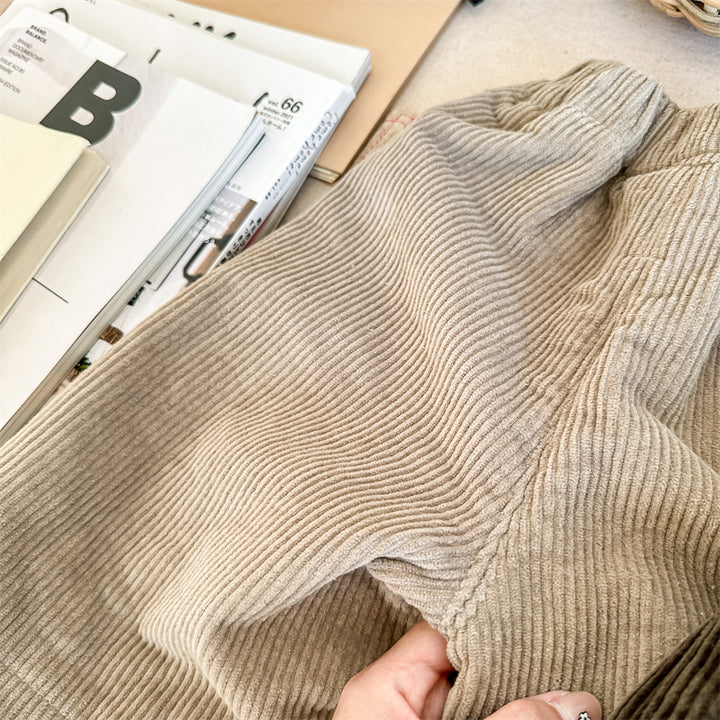 【80-130】コーデュロイワイドパンツ