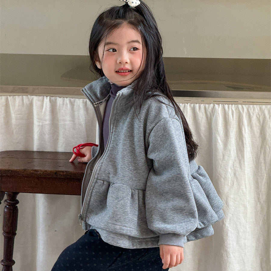 【90-140】ハイネックティアードフルジップトップス