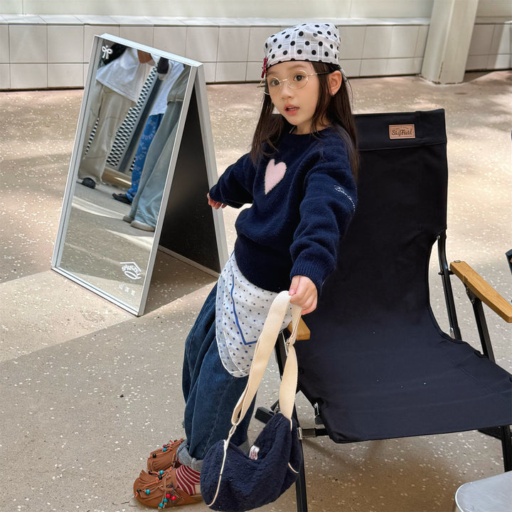 【80-130】フロントハートニットトップス