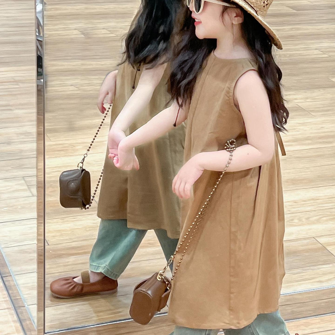 【90-140】バックデザインノースリーブワンピース