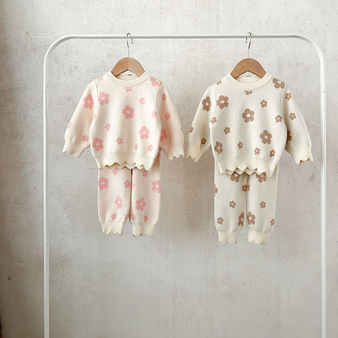 【73-100】スカラップヘム花柄セットアップ