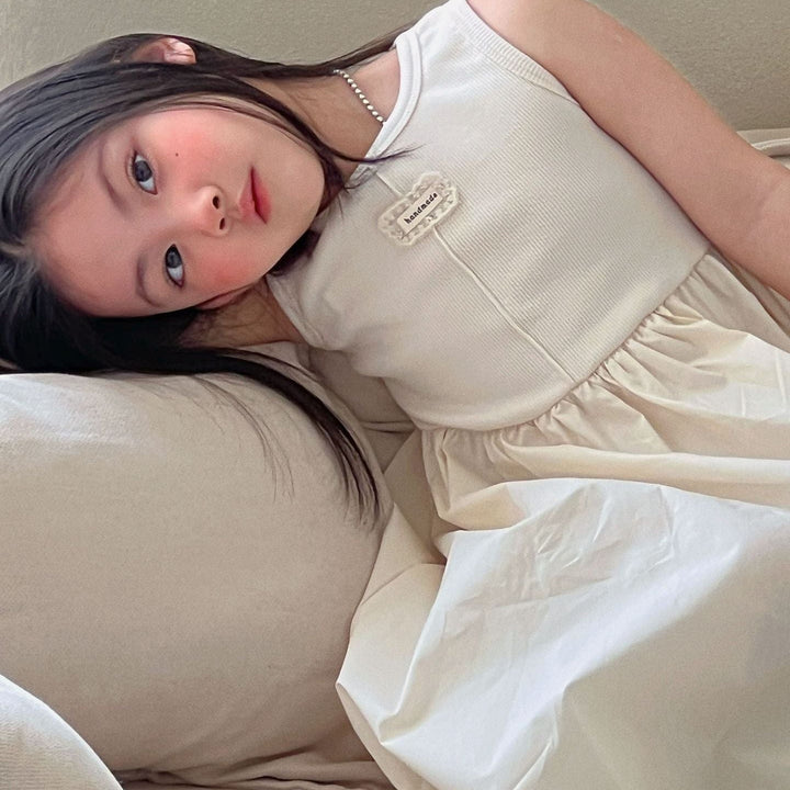 【90-150】ウエスト切替ノースリワンピース