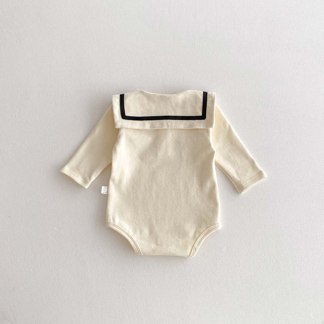 【73-90】ラウンドカラー長袖ロンパース