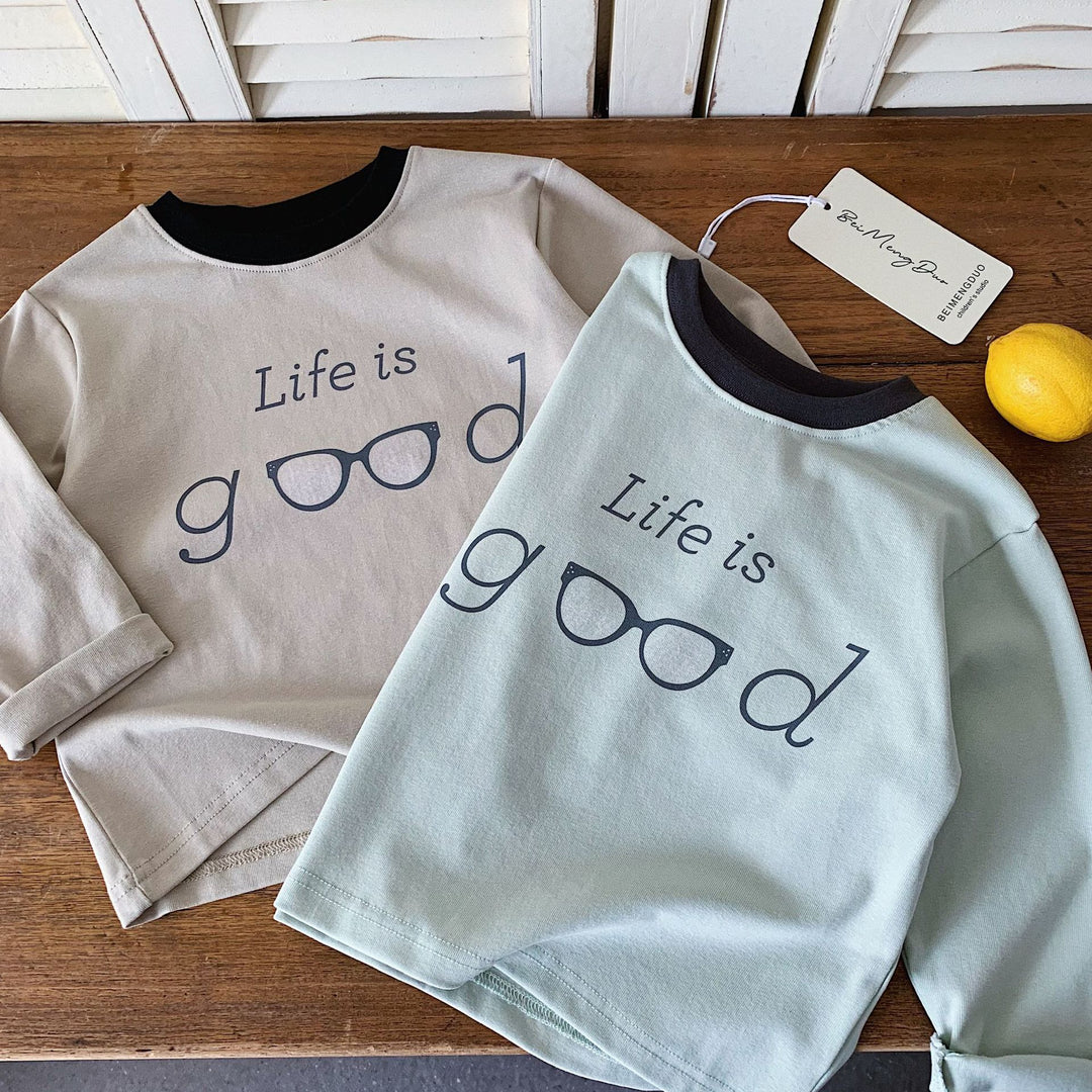 【90-150】Life is goodデザインロンT