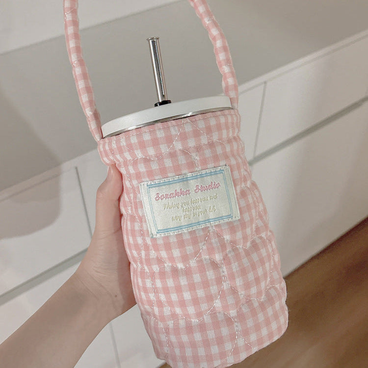 チェック柄カップホルダー