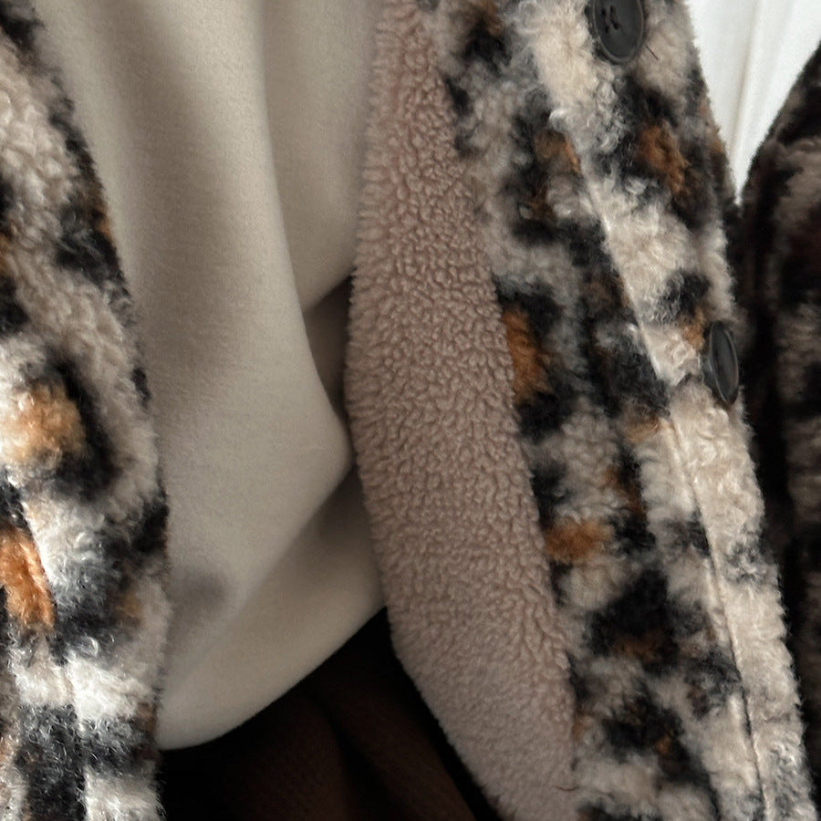 【80-140】レオパード柄ボアジャケット