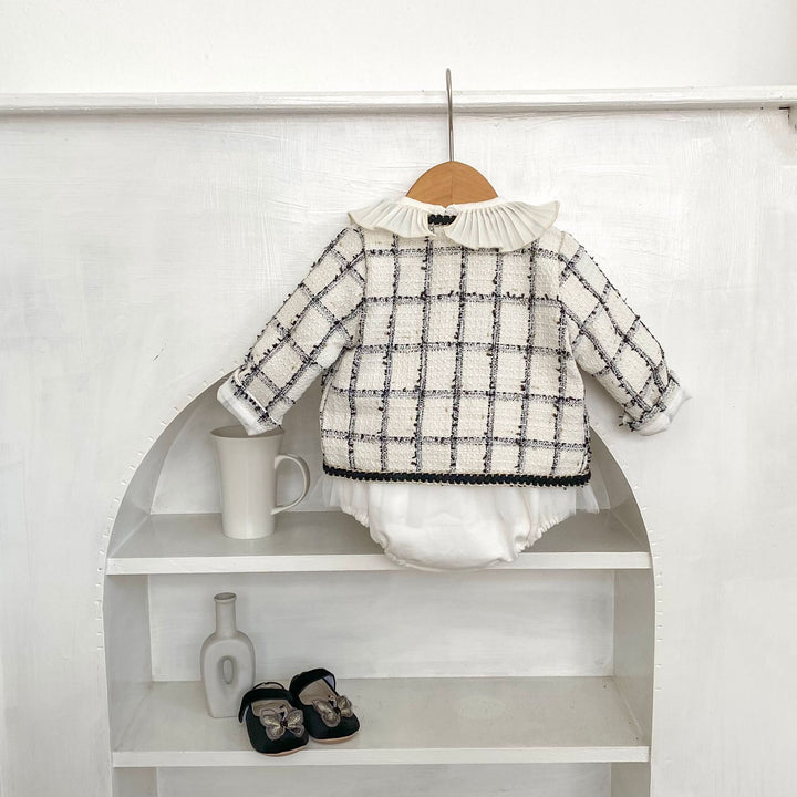 【73-100】ツイード風カーディガン