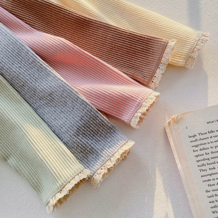 【80-140】裾レースレギンスパンツ