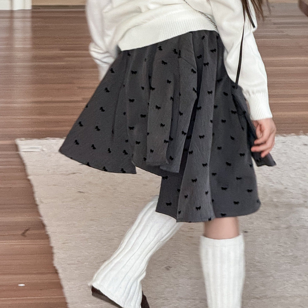 【90-150】リボン柄アシンメトリースカート