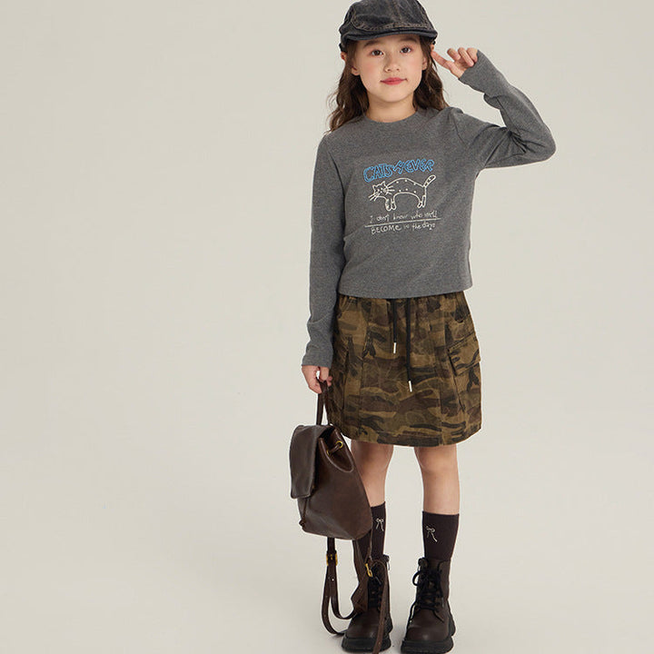 【90-150】迷彩柄カーゴスカート