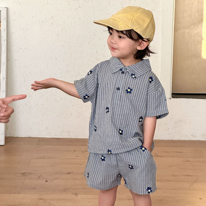 【80-150】花柄刺繍デザインセットアップ