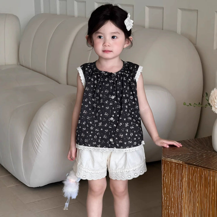 【90-140】レースヘムショートパンツ