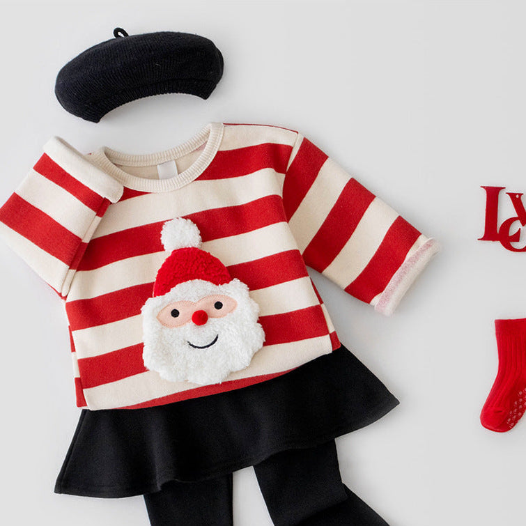 【73-100】サンタモチーフトレーナー