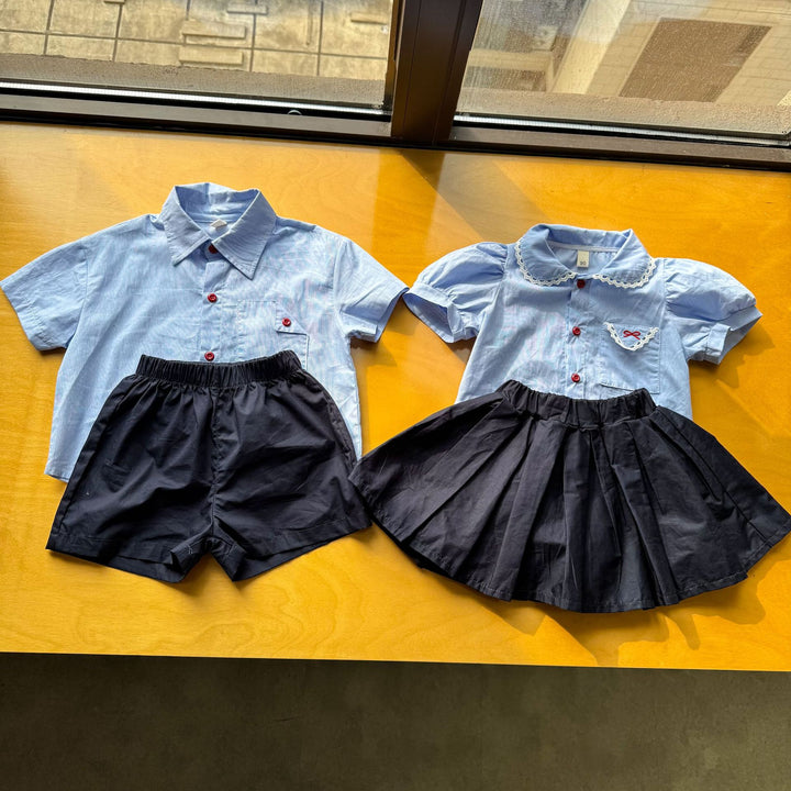 【80-150】半袖シャツ×ハーフパンツセット