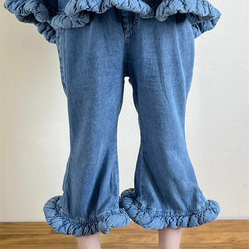 【90-140】ヘムデザインホルターネック×パンツセット