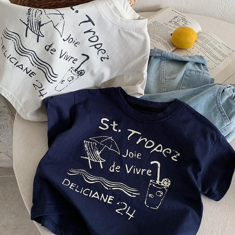 【80-130】マリンデザインTシャツ