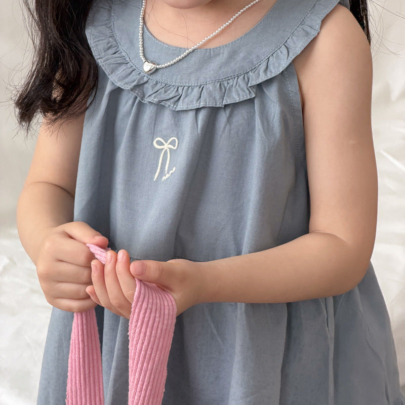 【90-140】ティアードノースリーブワンピース