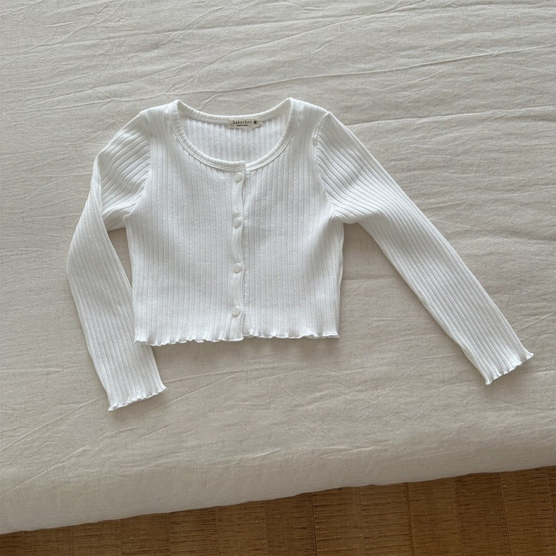 【73-120】リブメロウショートカーディガン