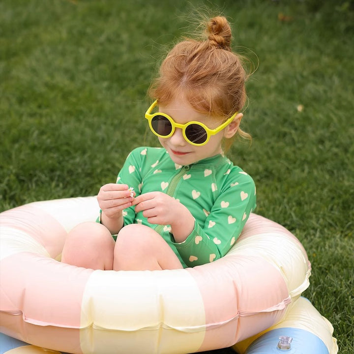 【90-150】フロントジップ総柄スイムウェア