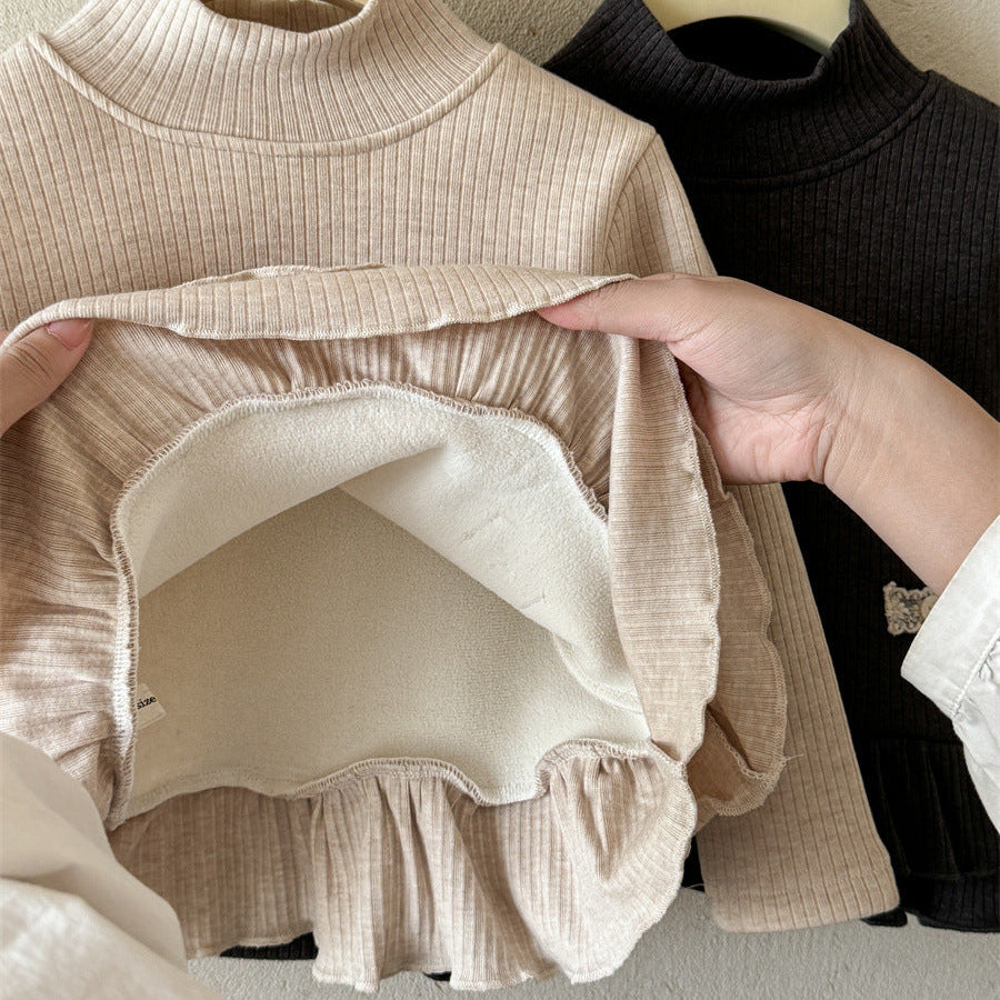 【90-140】ハイネックティアードヘムトップス