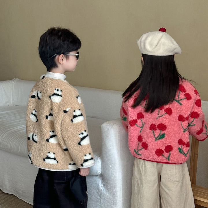 【80-150】ノーカラーパターンプリントジャケット