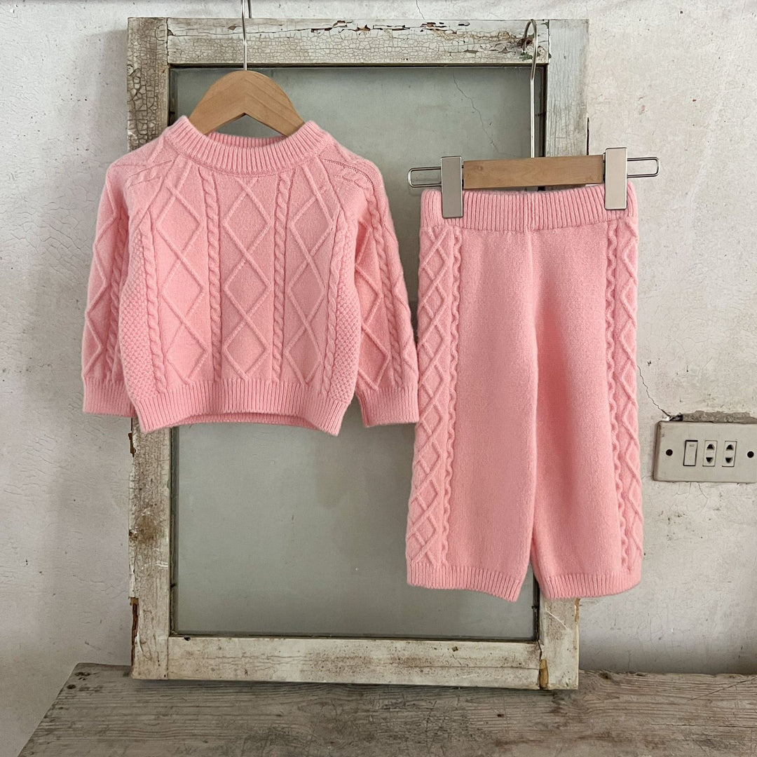 【73-110】アーガイル編みニットセットアップ