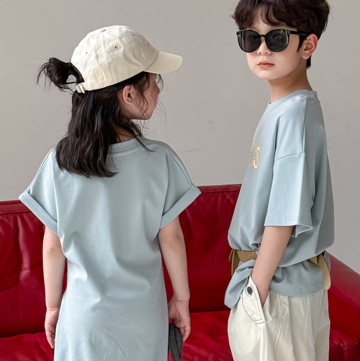 【90-150】フロントロゴTシャツワンピース