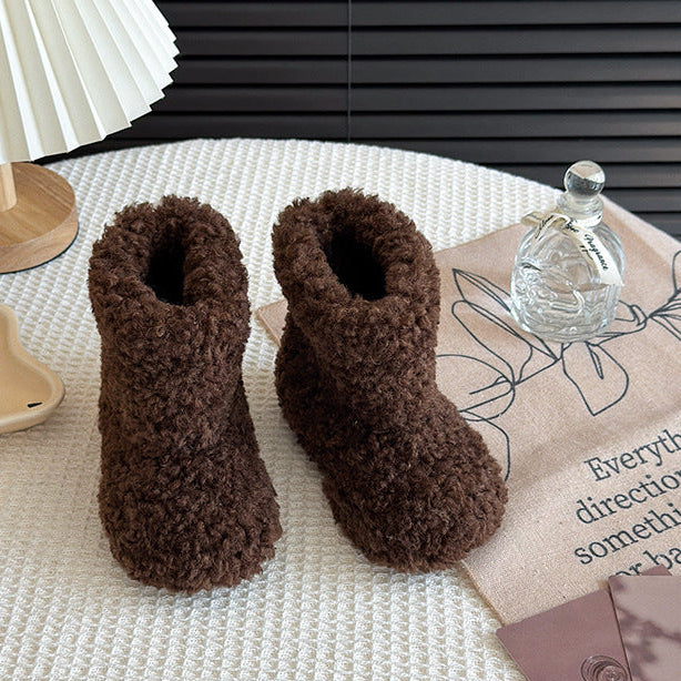 【13.5-21.0】ふわもこショートブーツ