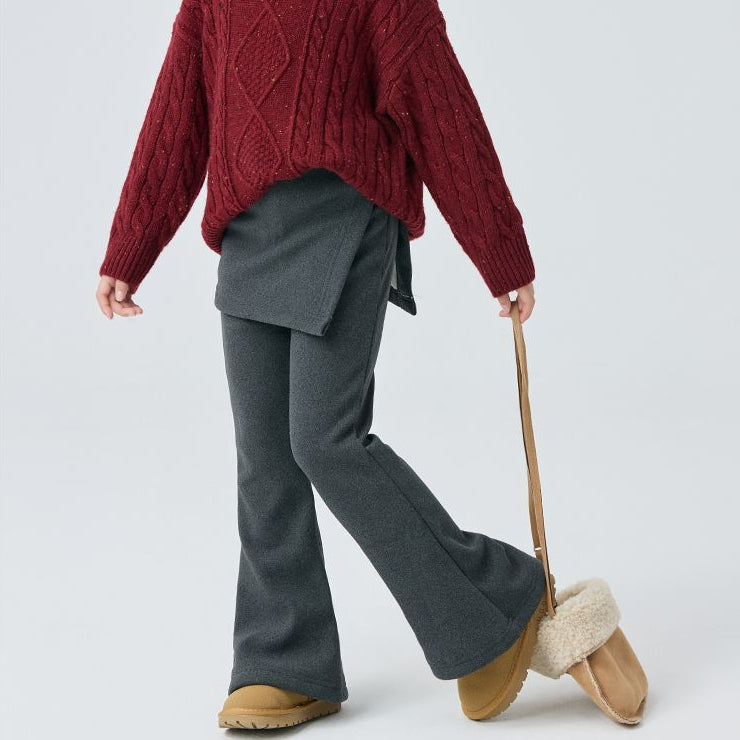 【110-150】レイヤード風フレアパンツ