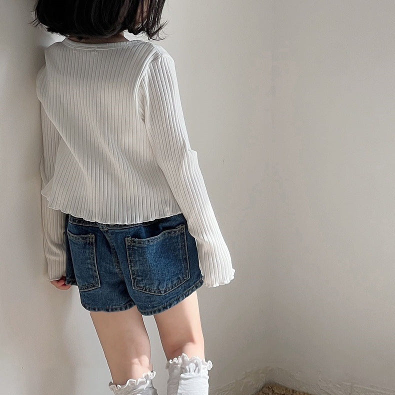 【73-120】リブメロウショートカーディガン