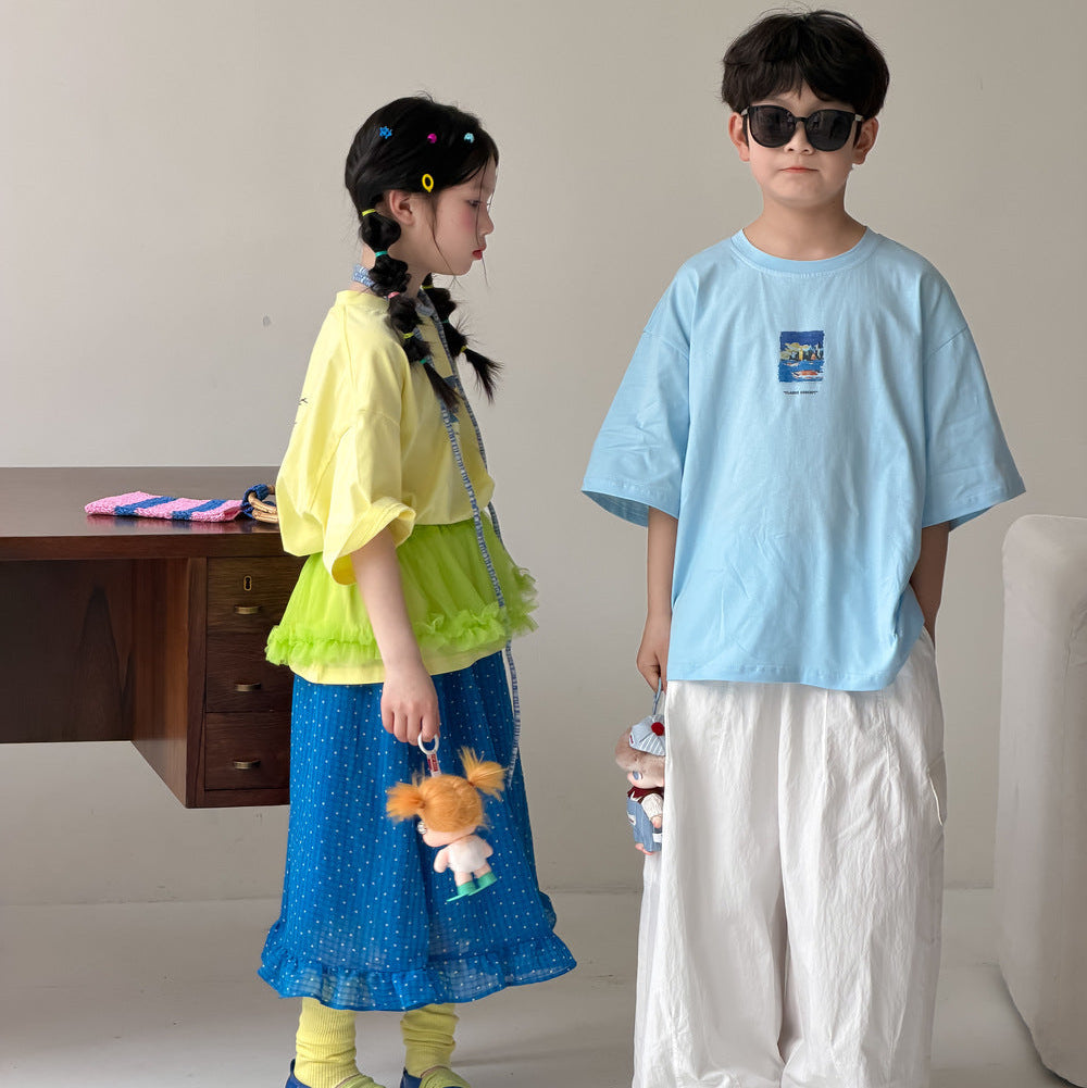 【100-150】レタープリントTシャツ